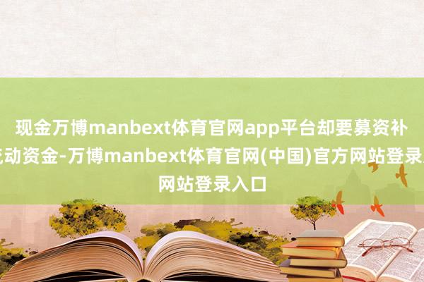现金万博manbext体育官网app平台却要募资补充流动资金-万博manbext体育官网(中国)官方网站登录入口