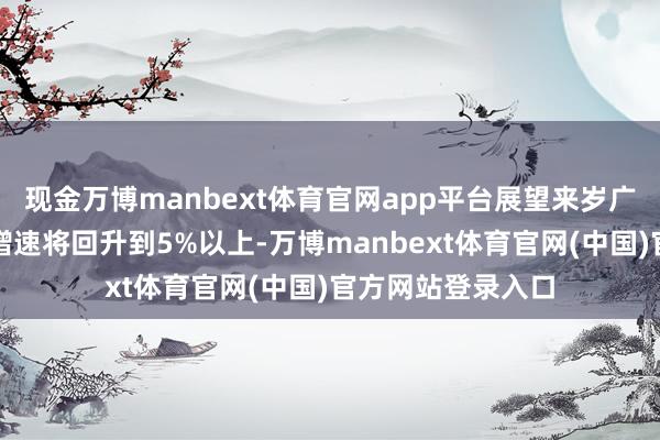 现金万博manbext体育官网app平台展望来岁广义财政支拨同比增速将回升到5%以上-万博manbext体育官网(中国)官方网站登录入口