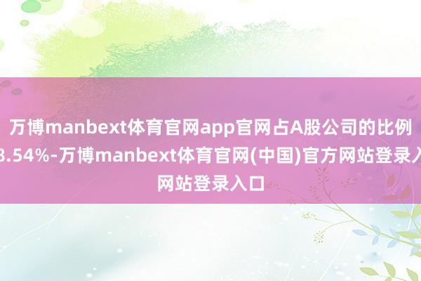 万博manbext体育官网app官网占A股公司的比例达8.54%-万博manbext体育官网(中国)官方网站登录入口