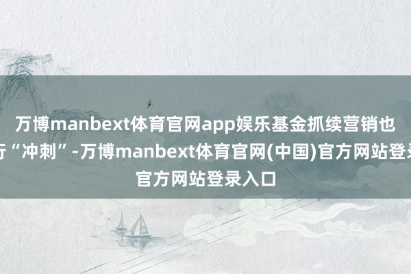 万博manbext体育官网app娱乐基金抓续营销也在进行“冲刺”-万博manbext体育官网(中国)官方网站登录入口