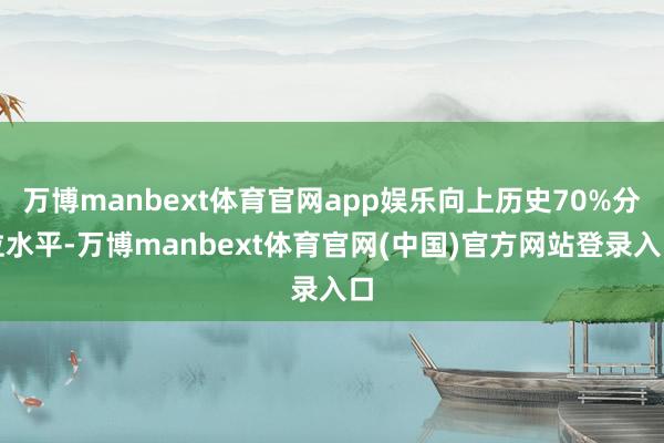 万博manbext体育官网app娱乐向上历史70%分位水平-万博manbext体育官网(中国)官方网站登录入口