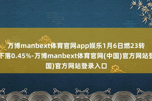 万博manbext体育官网app娱乐1月6日燃23转债收盘下落0.45%-万博manbext体育官网(中国)官方网站登录入口