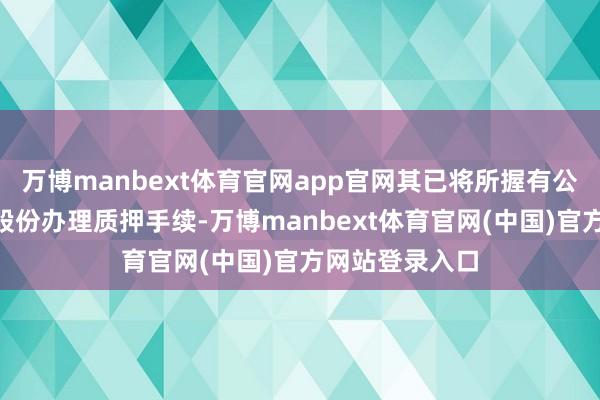 万博manbext体育官网app官网其已将所握有公司的部分A股股份办理质押手续-万博manbext体育官网(中国)官方网站登录入口